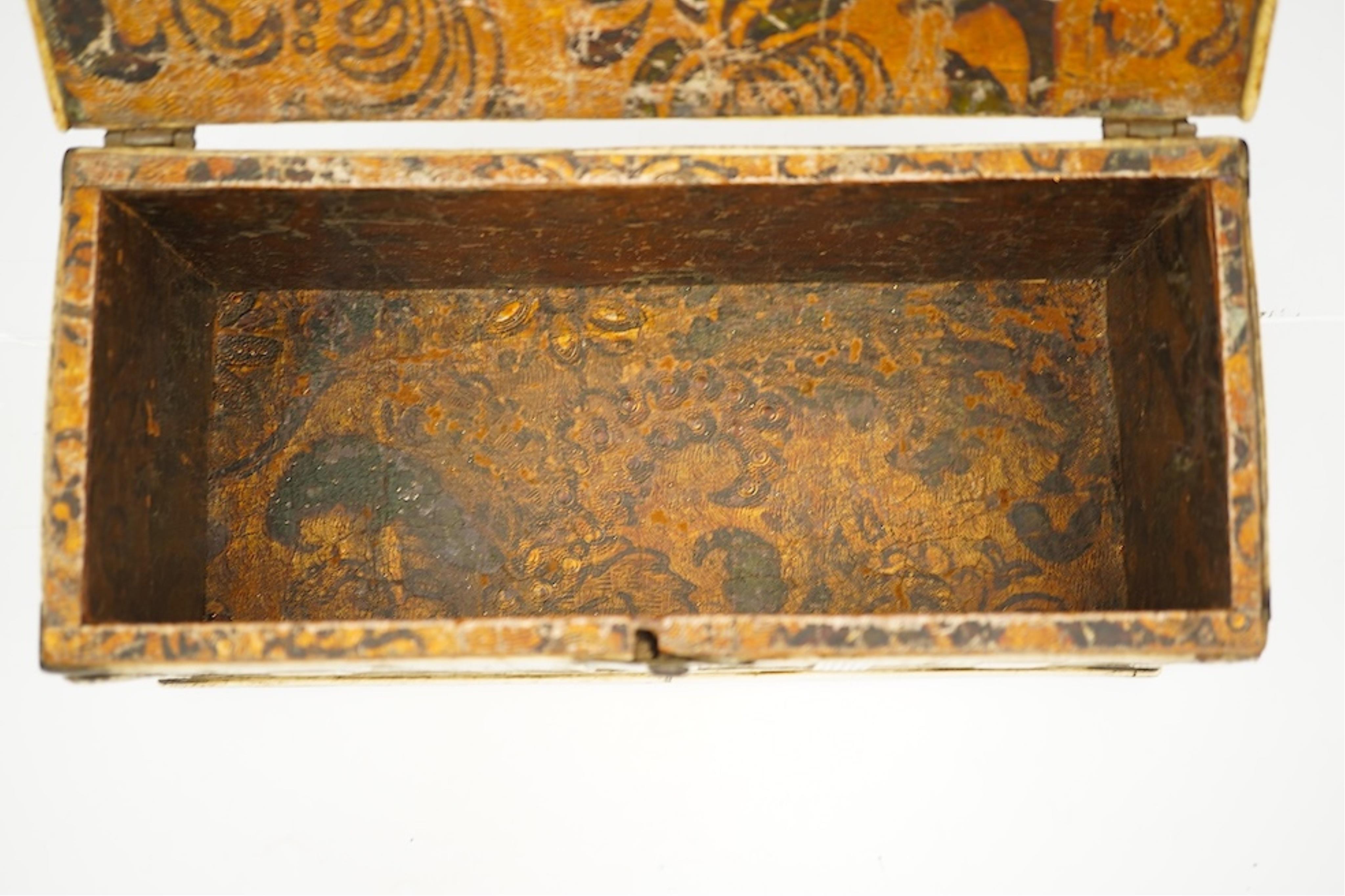 A 17th/18th century Indo-Colonial bone and hardwood inlaid box